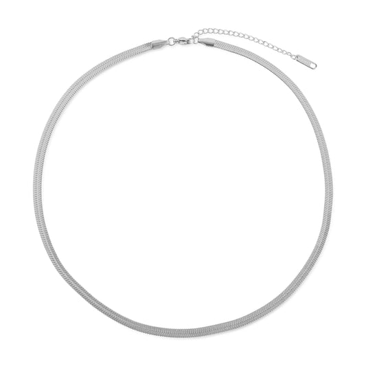 Αλυσίδα λαιμού Flat Snake Mar and Mar Flat Snake Chain (Silver) από Ανοξείδωτο ατσάλι