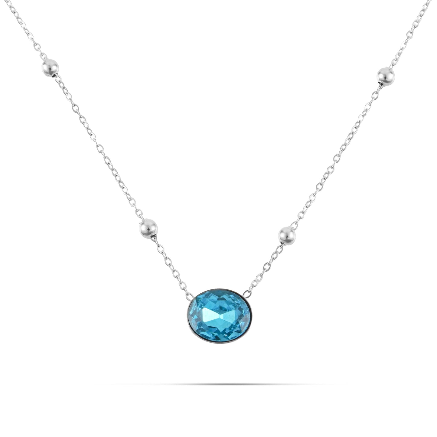 Κολιέ με πέτρα ζιργκόν Mar & Mar Malibu (Silver) από ανοξείδωτο ατσάλι