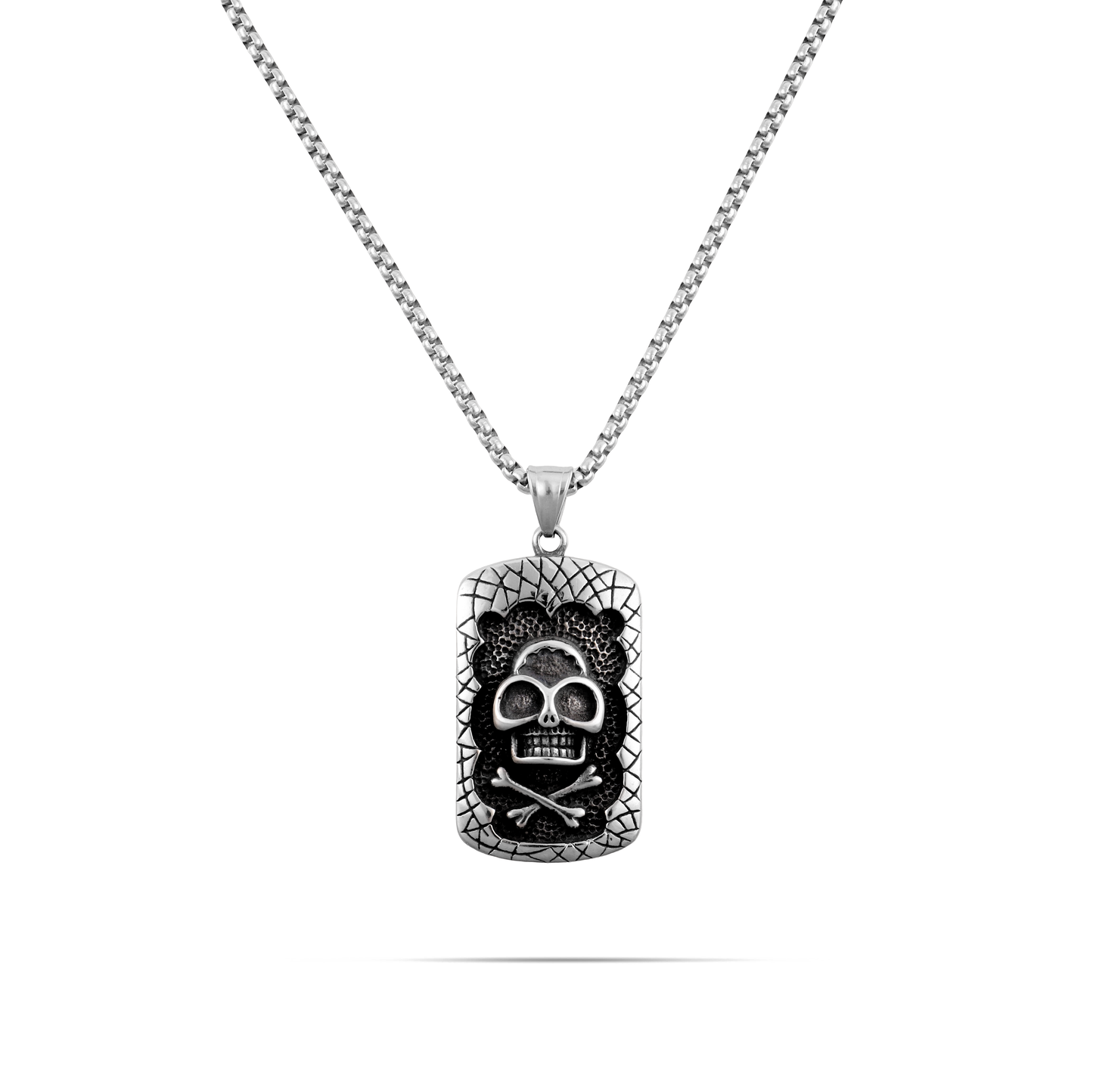 Κολιέ νεκροκεφαλή Mar and Mar Skull Tab από ανοξείδωτο ατσάλι