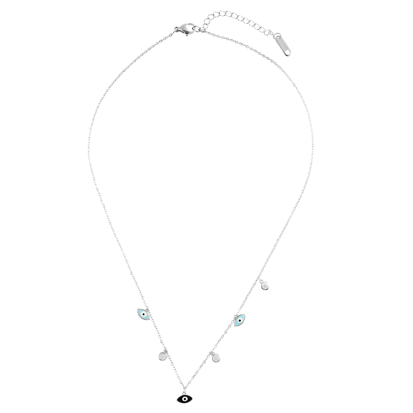 Κολιέ με ματάκια Mar and Mar Annette Silver από ανοξείδωτο ατσάλι