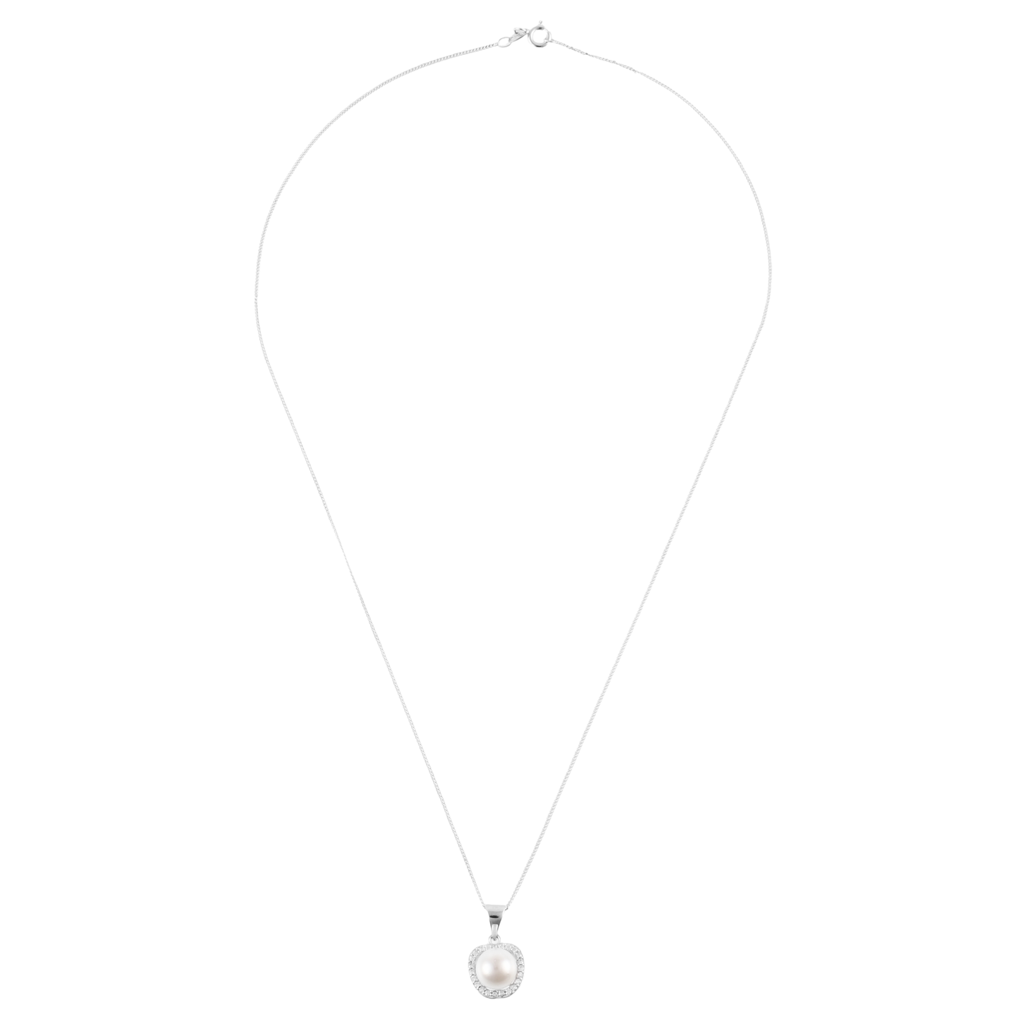 Κολιέ μήλο με πέρλα και πέτρες ζιργκόν Mar and Mar Apple Pearl από ασήμι 925