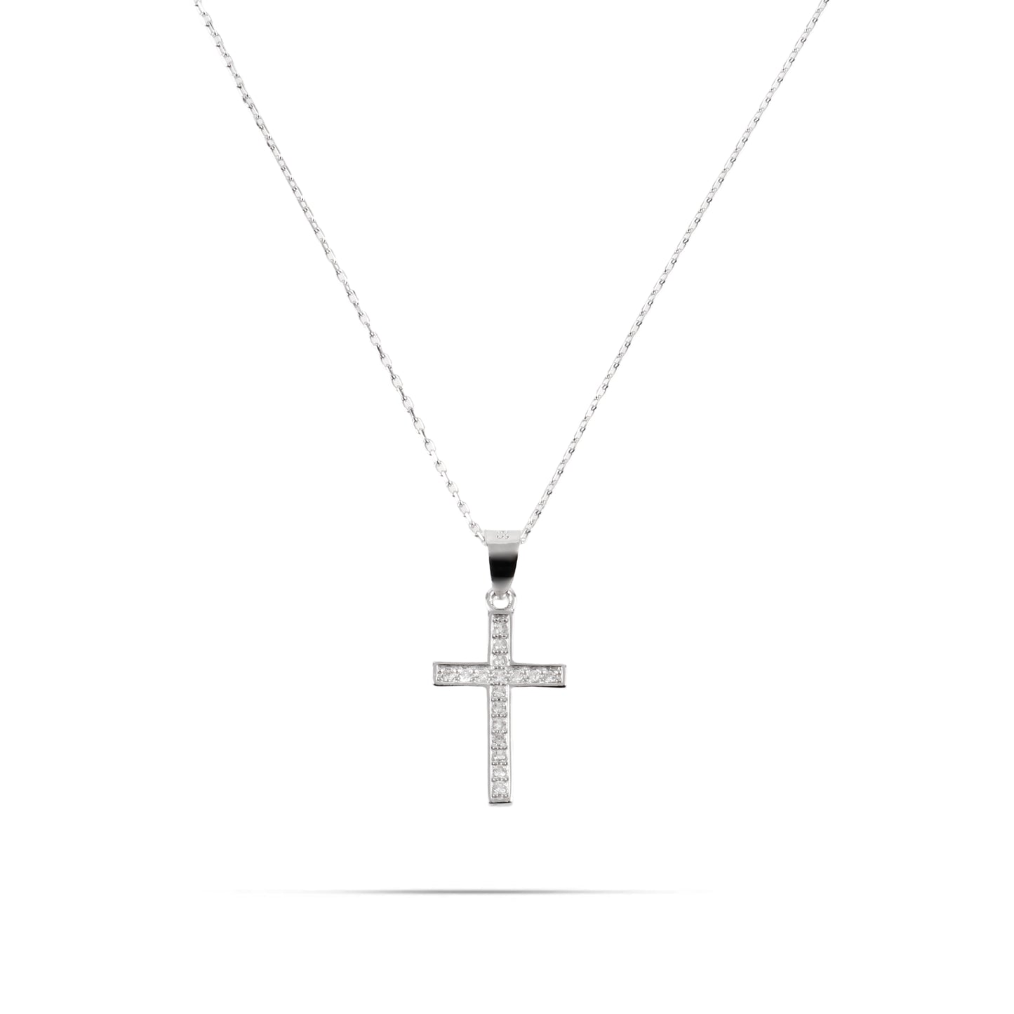 Κολιέ σταυρός με πέτρες ζιργκόν Mar and Mar Calder Cross από ασήμι 925
