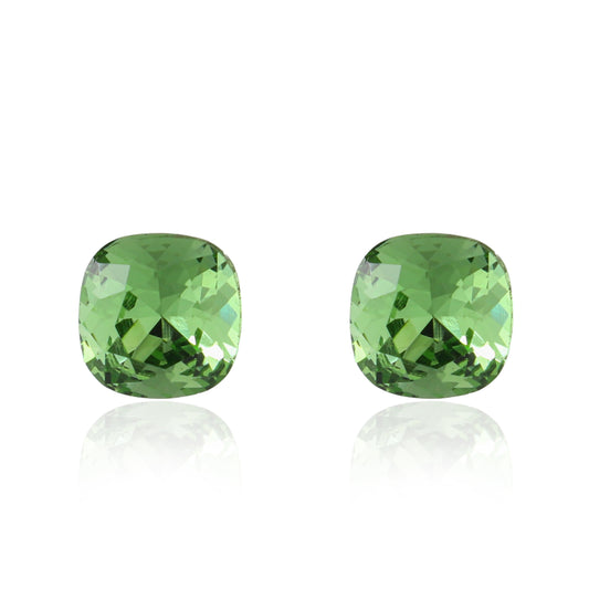 Σκουλαρίκια καρφωτά με ζιργκόν Mar and Mar Cube Studs (Green) από ανοξείδωτο ατσάλι