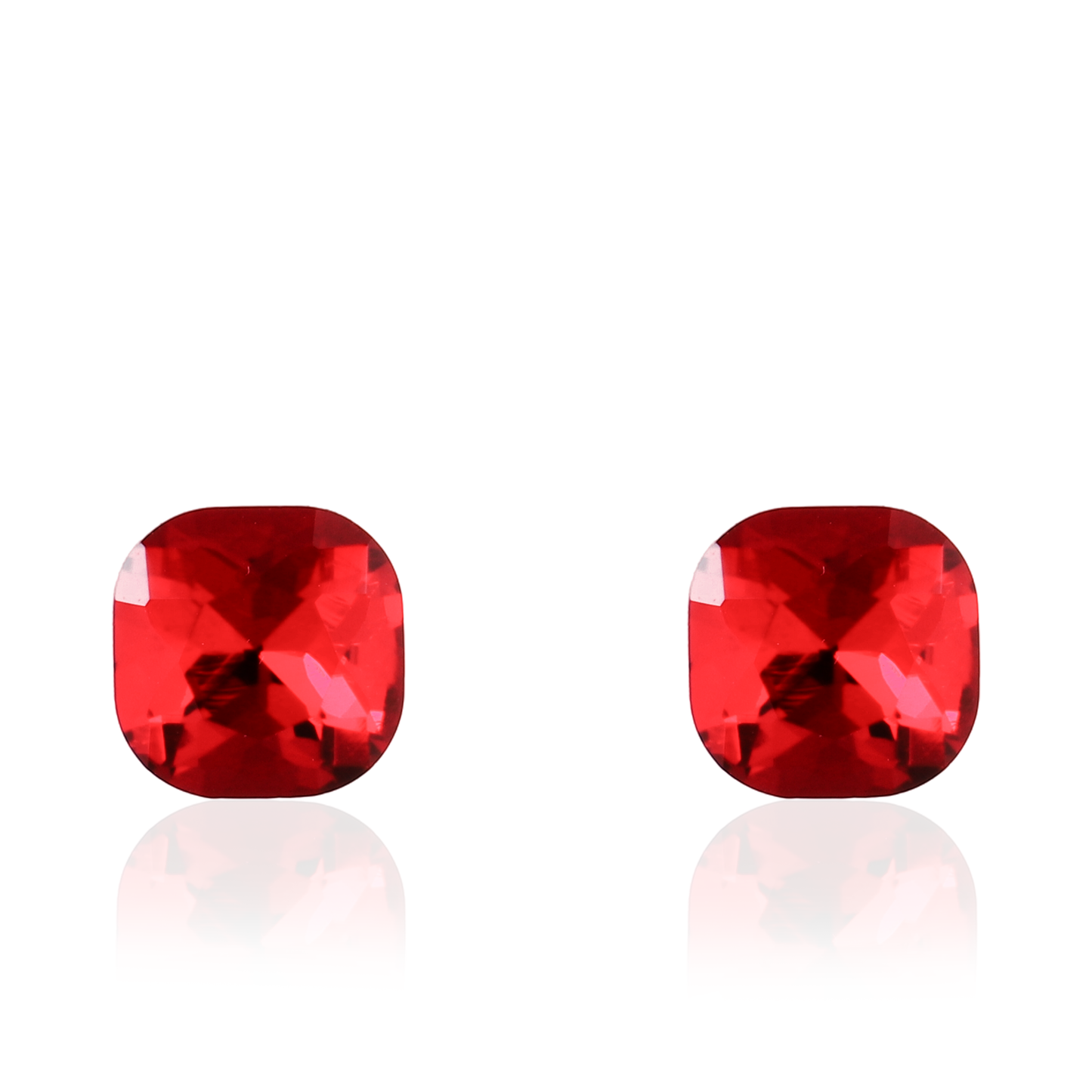 Σκουλαρίκια καρφωτά με ζιργκόν Mar and Mar Cube Studs (Red) από ανοξείδωτο ατσάλι