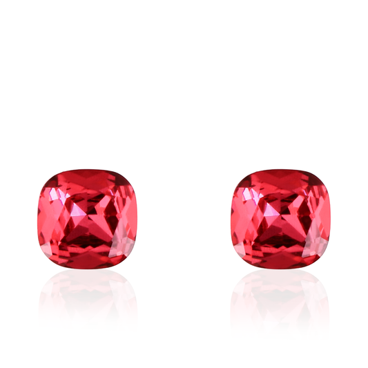 Σκουλαρίκια καρφωτά με ζιργκόν Mar and Mar Cube Studs (Magenta) από ανοξείδωτο ατσάλι
