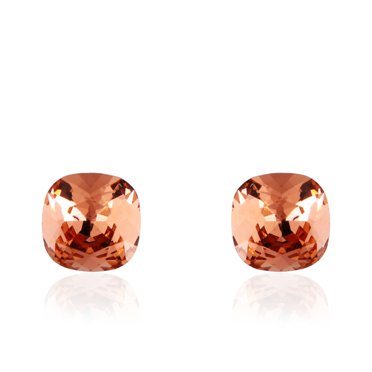 Σκουλαρίκια καρφωτά με ζιργκόν Mar and Mar Cube Studs (Peach) από ανοξείδωτο ατσάλι
