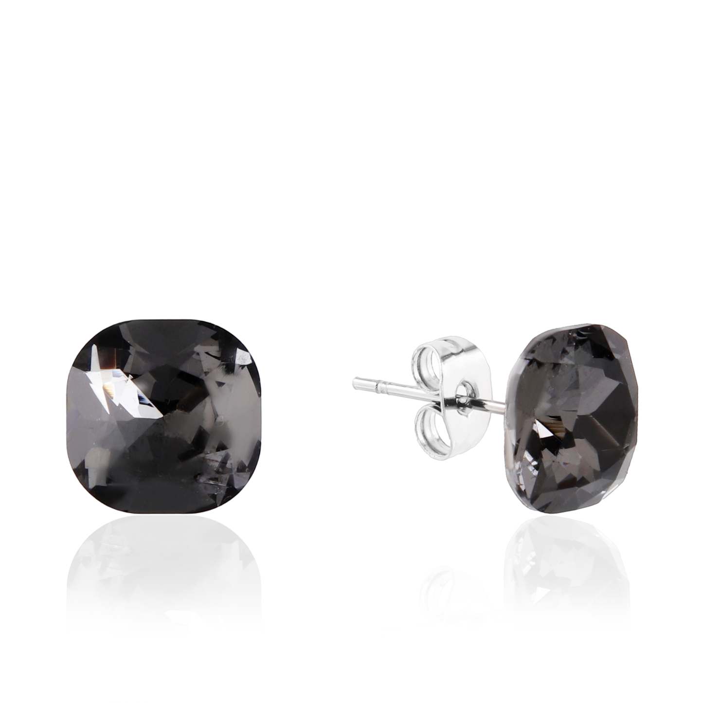 Σκουλαρίκια καρφωτά με ζιργκόν Mar and Mar Cube Studs (Black Gray) από ανοξείδωτο ατσάλι