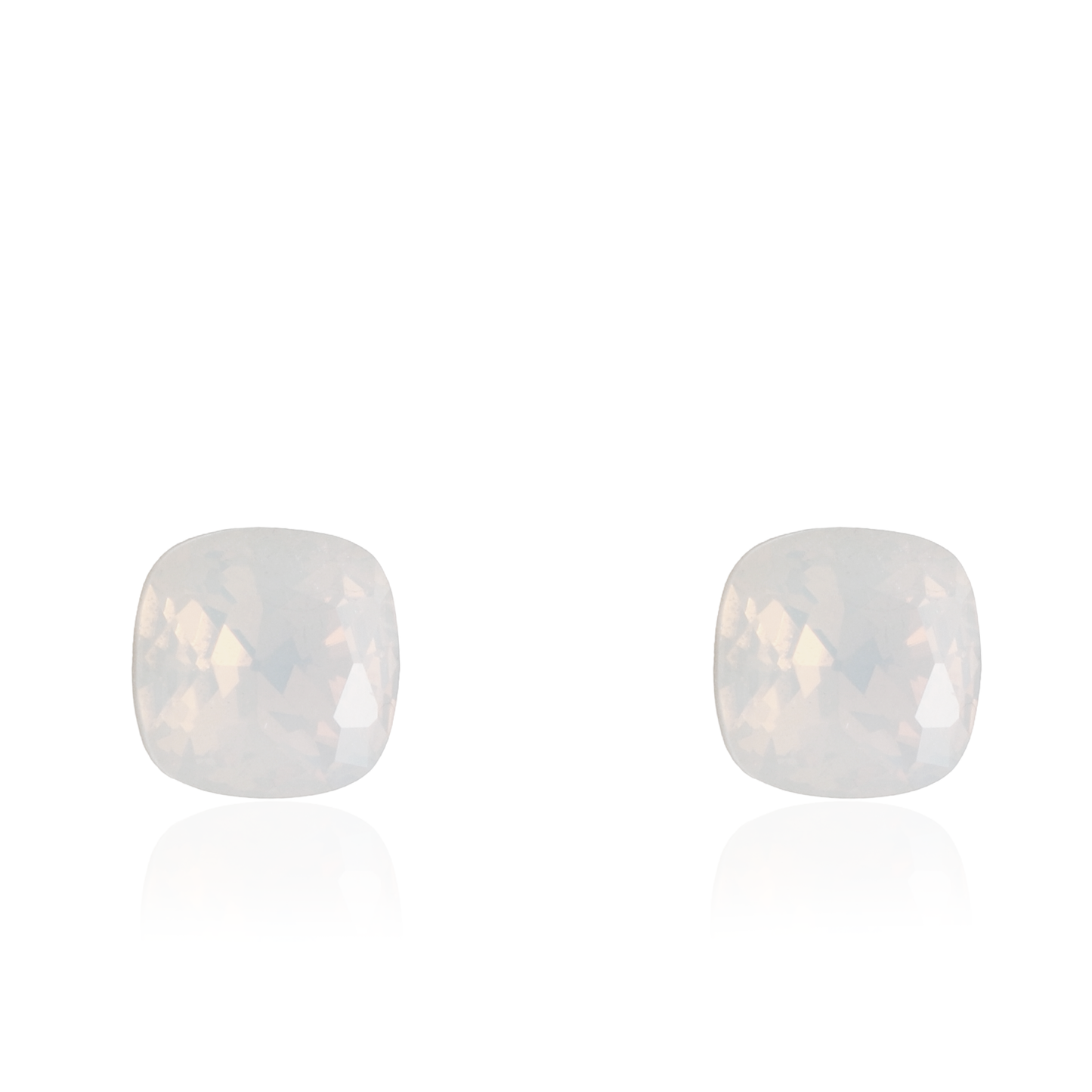 Σκουλαρίκια καρφωτά με ζιργκόν Mar and Mar Cube Studs (Pearl White) από ανοξείδωτο ατσάλι