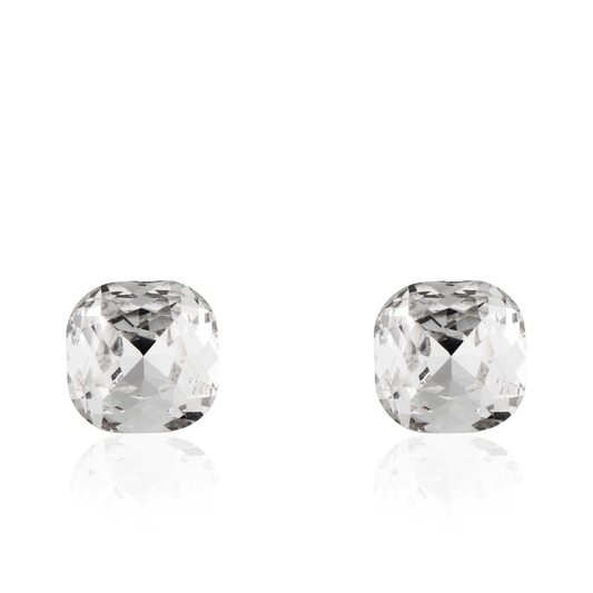 Σκουλαρίκια καρφωτά με ζιργκόν Mar and Mar Cube Studs (White) από ανοξείδωτο ατσάλι