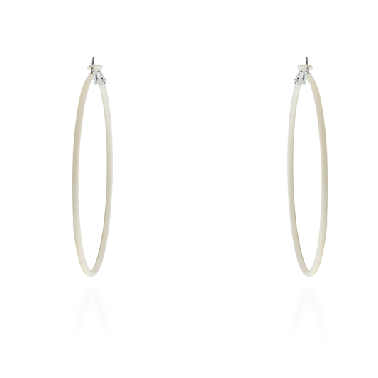 Σκουλαρίκια κρίκοι σε λευκό χρώμα Mar & Mar Funky Hoops (White)