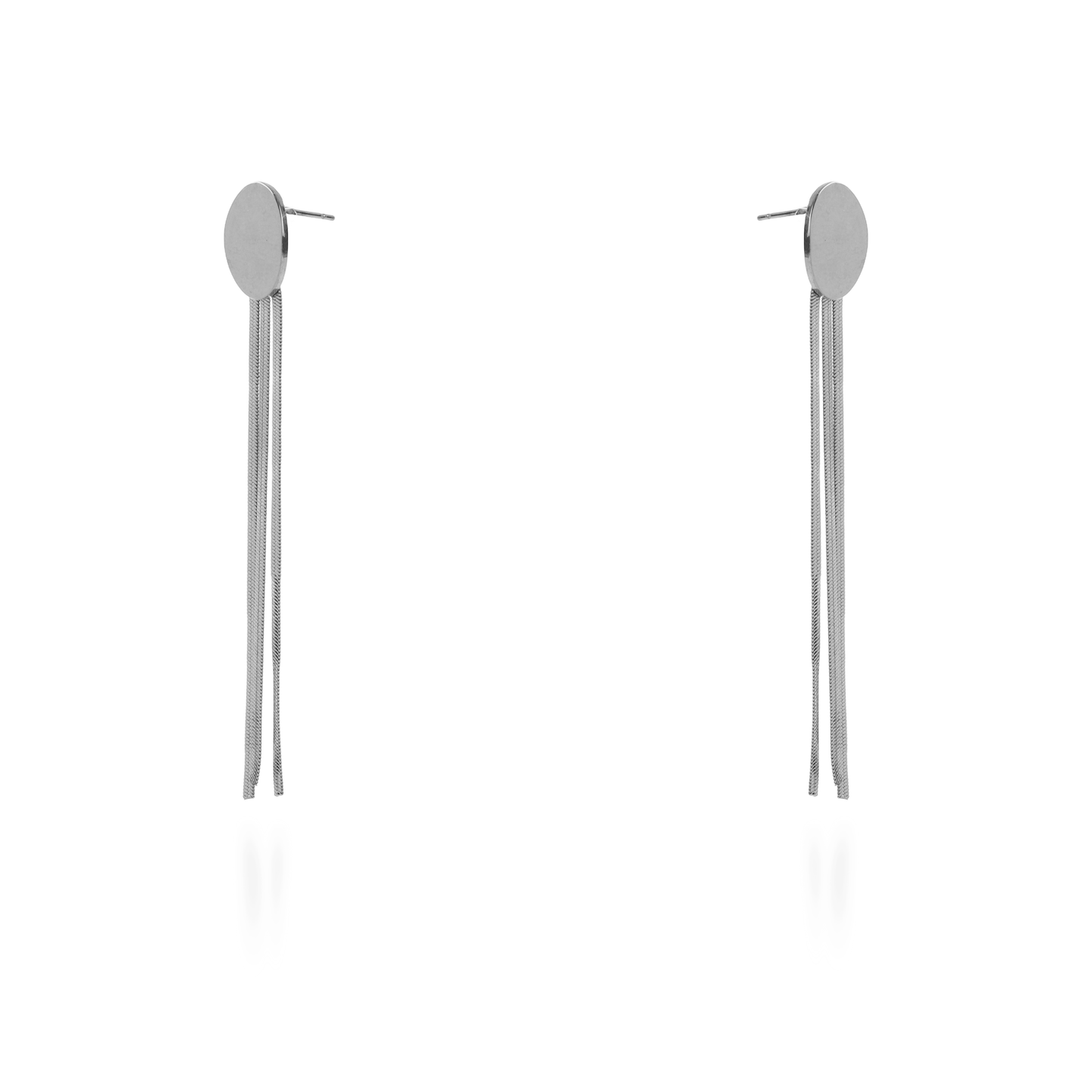 Σκουλαρίκια κρεμαστά Mar and Mar Bennita Oval (Silver) από ανοξείδωτο ατσάλι