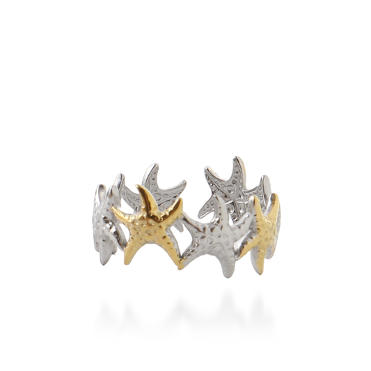 Γυναικείο δαχτυλίδι Mar and Mar Starfish Mix από ανοξείδωτο ατσάλι