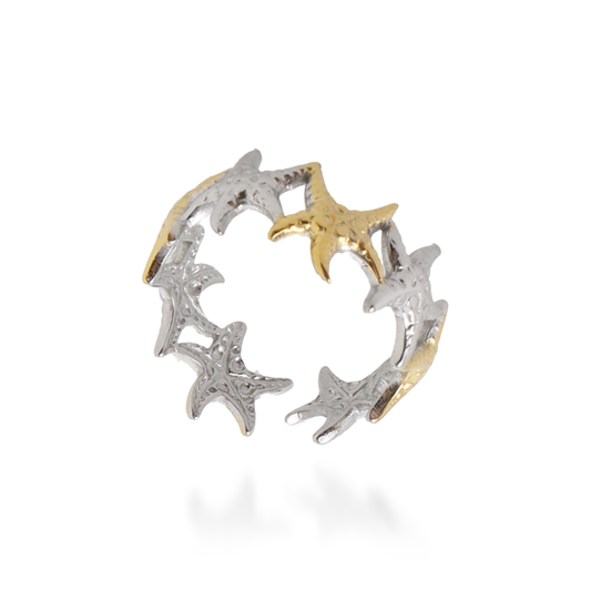 Γυναικείο δαχτυλίδι Mar and Mar Starfish Mix από ανοξείδωτο ατσάλι