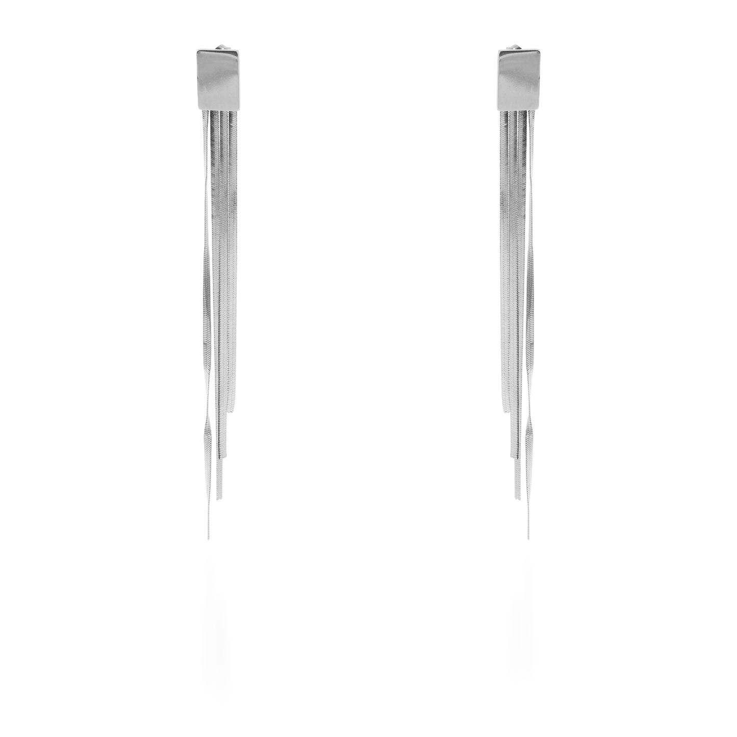 Σκουλαρίκια κρεμαστά Mar and Mar Bennita Rectangle (Silver) από ανοξείδωτο ατσάλι