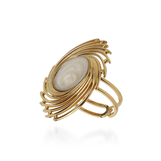 Γυναικείο δαχτυλίδι με πέτρα φίλντισι Mar and Mar Sondia από ανοξείδωτο ατσάλι