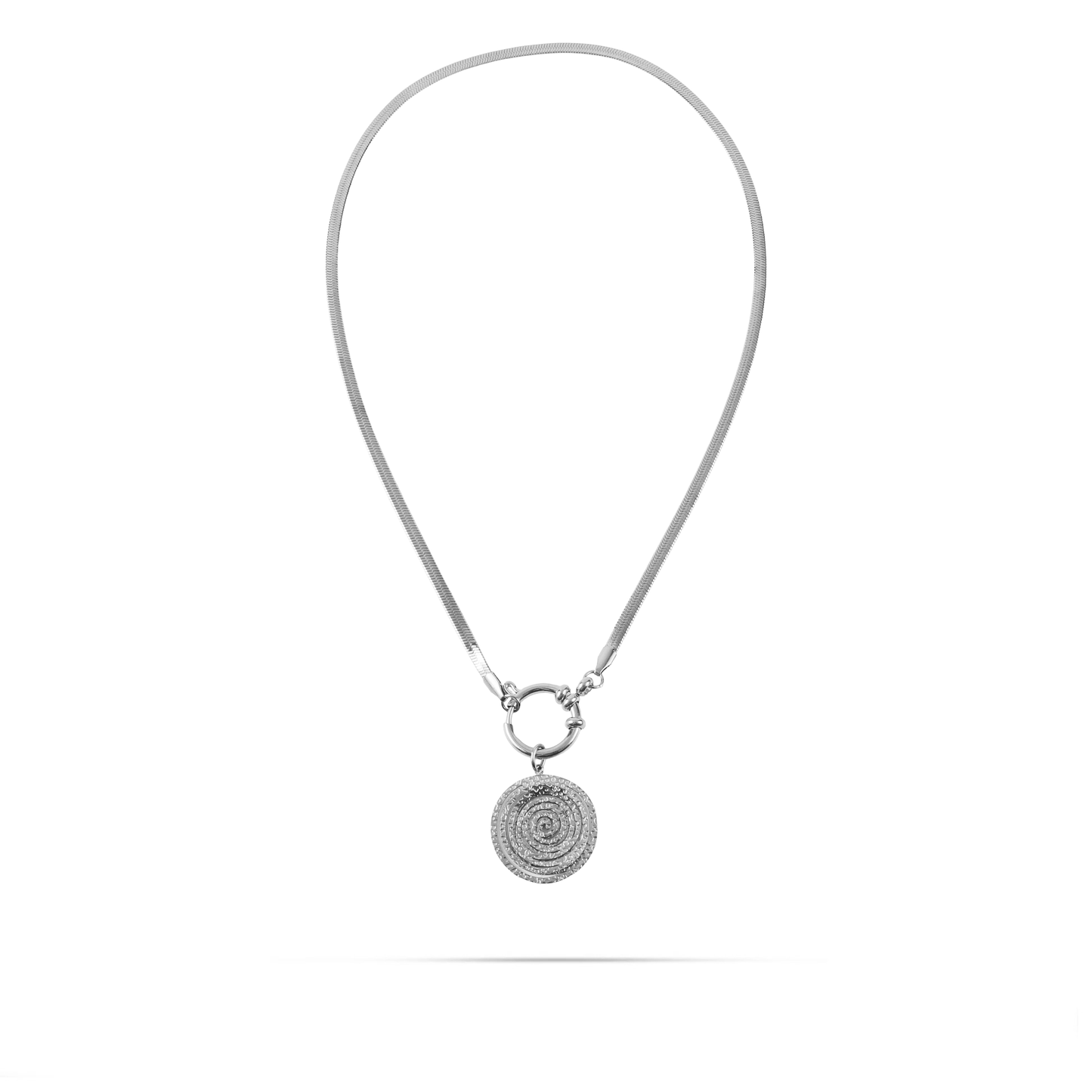 Κολιέ σφυρήλατο Mar and Mar Castiana (Silver) από ανοξείδωτο ατσάλι