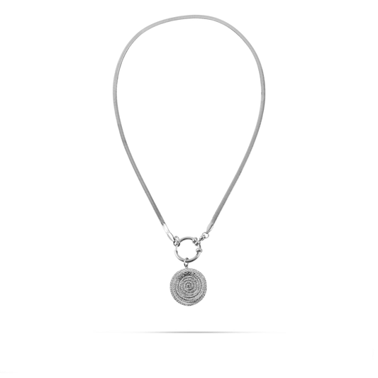 Κολιέ σφυρήλατο Mar and Mar Castiana (Silver) από ανοξείδωτο ατσάλι