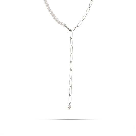 Κολιέ χειροποίητο με πέρλες Mar and Mar Ariel Tie από ανοξείδωτο ατσάλι