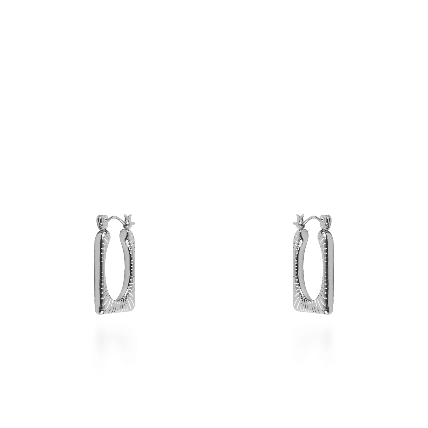 Σκουλαρίκια κρίκοι Mar and Mar Aspidy III Silver από ανοξείδωτο ατσάλι