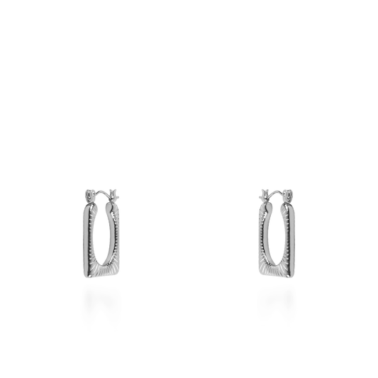 Σκουλαρίκια κρίκοι Mar and Mar Aspidy III Silver από ανοξείδωτο ατσάλι