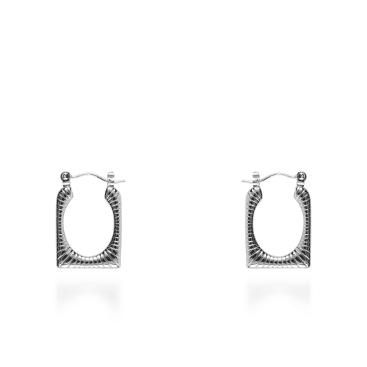 Σκουλαρίκια κρίκοι Mar and Mar Aspidy III Silver από ανοξείδωτο ατσάλι