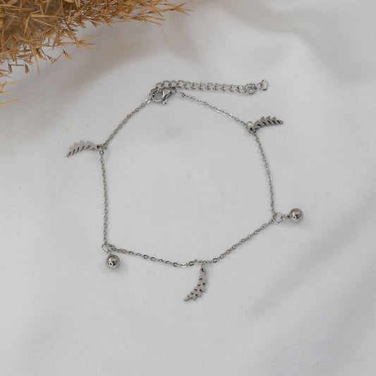 Αλυσίδα ποδιού με φύλλα Mar and Mar Yalin Leaf Anklet από ανοξείδωτο ατσάλι