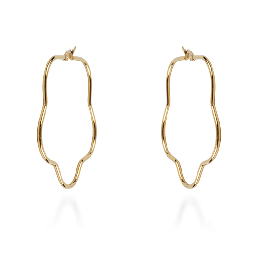 Σκουλαρίκια κρίκοι Mar and Mar Flower από ανοξείδωτο ατσάλι