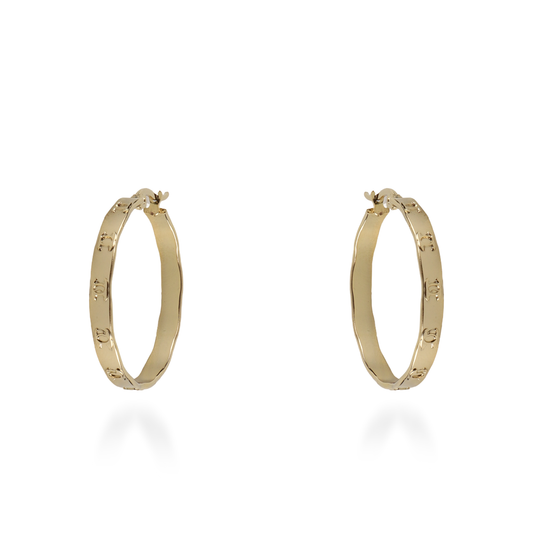 Σκουλαρίκια κρίκοι Mar and Mar Caramel από ανοξείδωτο ατσάλι