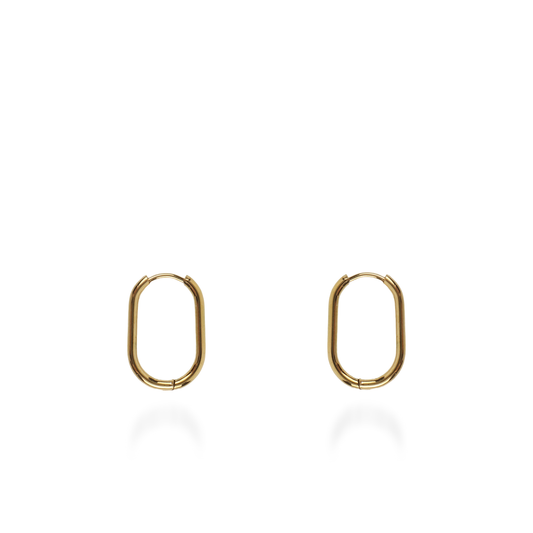 Σκουλαρίκια κρίκοι οβάλ Mar and Mar Solein Oval από ανοξείδωτο ατσάλι