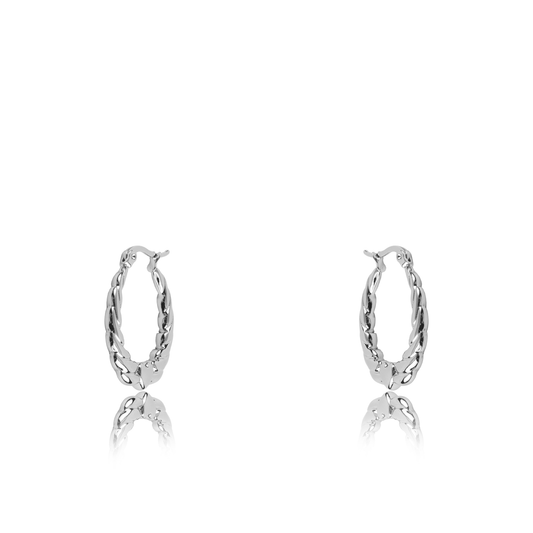 Σκουλαρίκια κρίκοι με καρδιά Mar and Mar Meredith από ανοξείδωτο ατσάλι