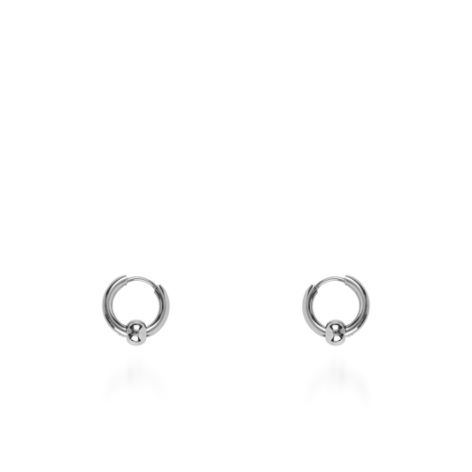 Σκουλαρίκια κρίκοι Mar and Mar Bead από ανοξείδωτο ατσάλι