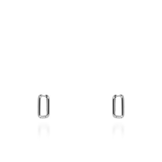 Σκουλαρίκια κρίκοι τετράγωνα Mar and Mar Solein Square (Silver) από ανοξείδωτο ατσάλι