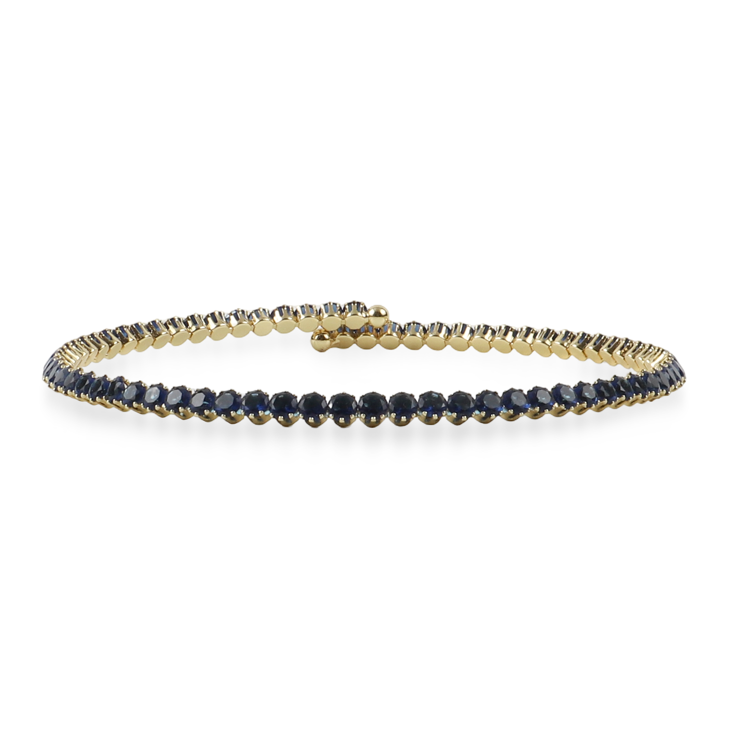 Choker με πέτρες ζιργκόν σε μπλε χρώμα Mar and Mar Tennis Choker (Blue-Gold)