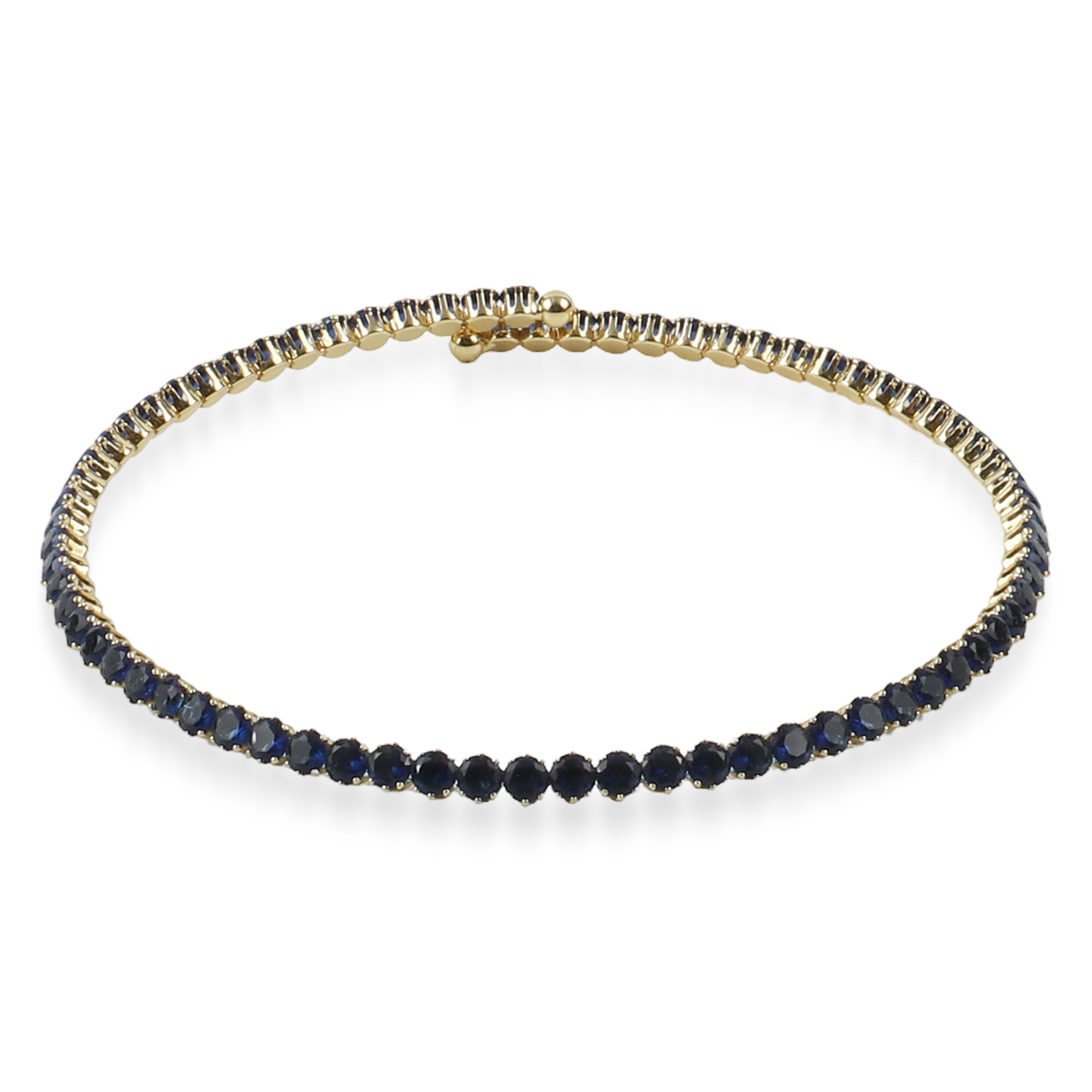 Choker με πέτρες ζιργκόν σε μπλε χρώμα Mar and Mar Tennis Choker (Blue-Gold)