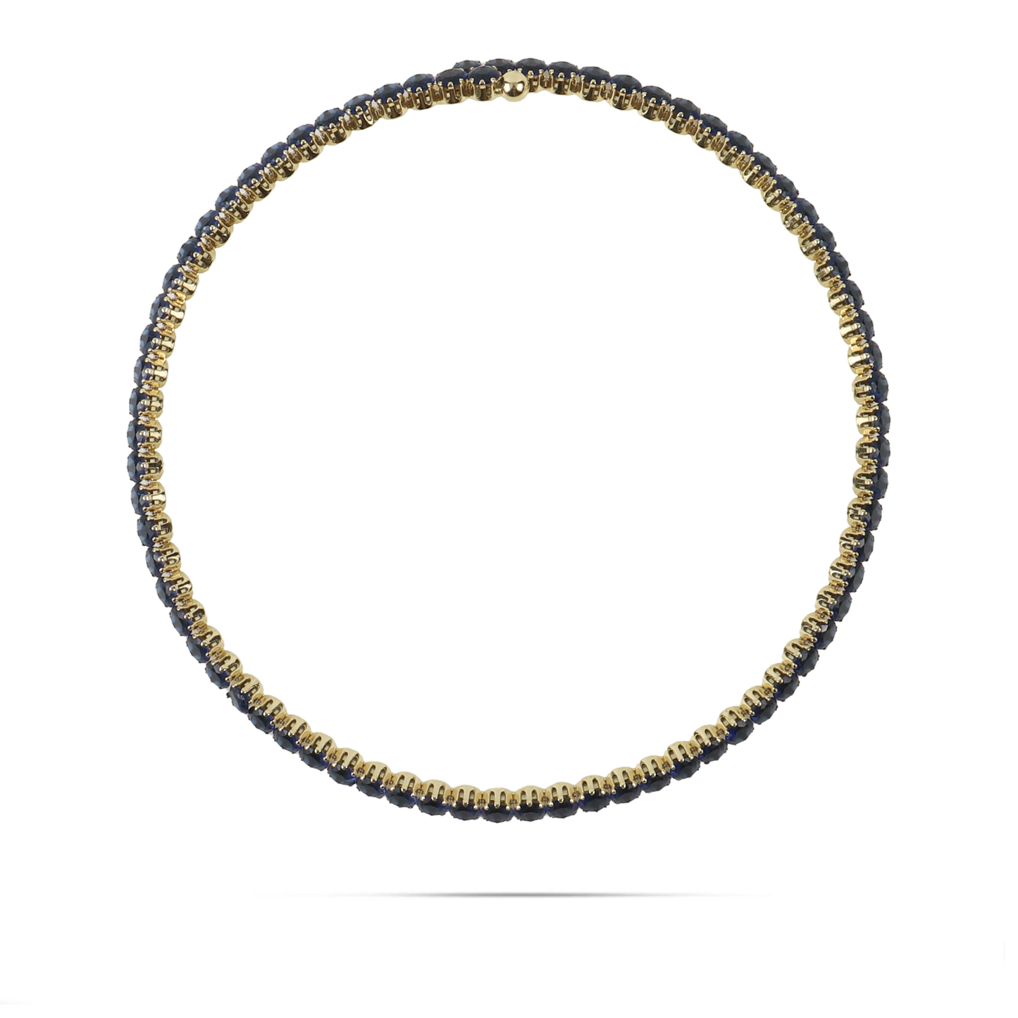 Choker με πέτρες ζιργκόν σε μπλε χρώμα Mar and Mar Tennis Choker (Blue-Gold)