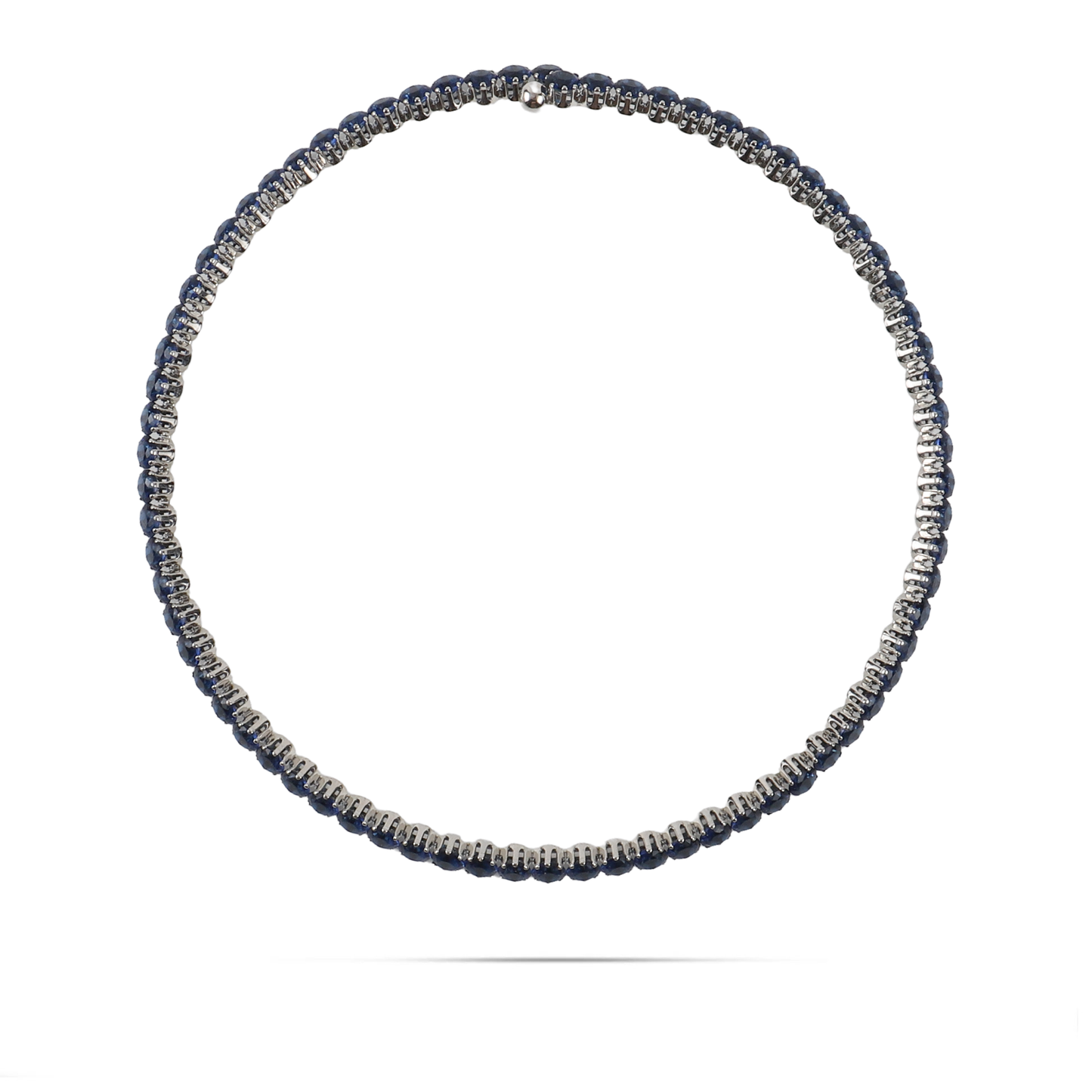 Choker με πέτρες ζιργκόν σε μπλε χρώμα Mar and Mar Tennis Choker (Blue-Silver)