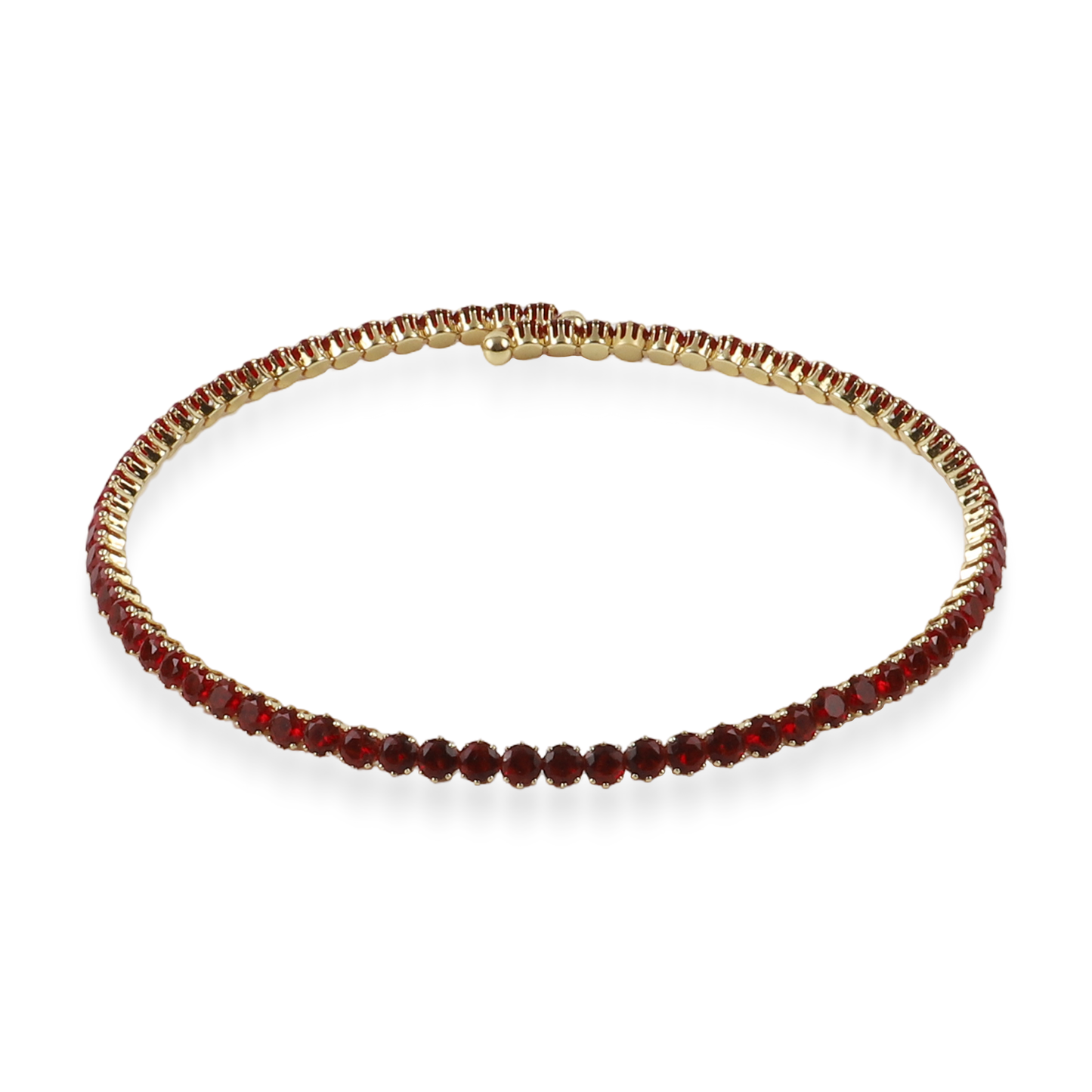 Choker με πέτρες ζιργκόν σε κόκκινο χρώμα Mar and Mar Tennis Choker (Red-Gold)