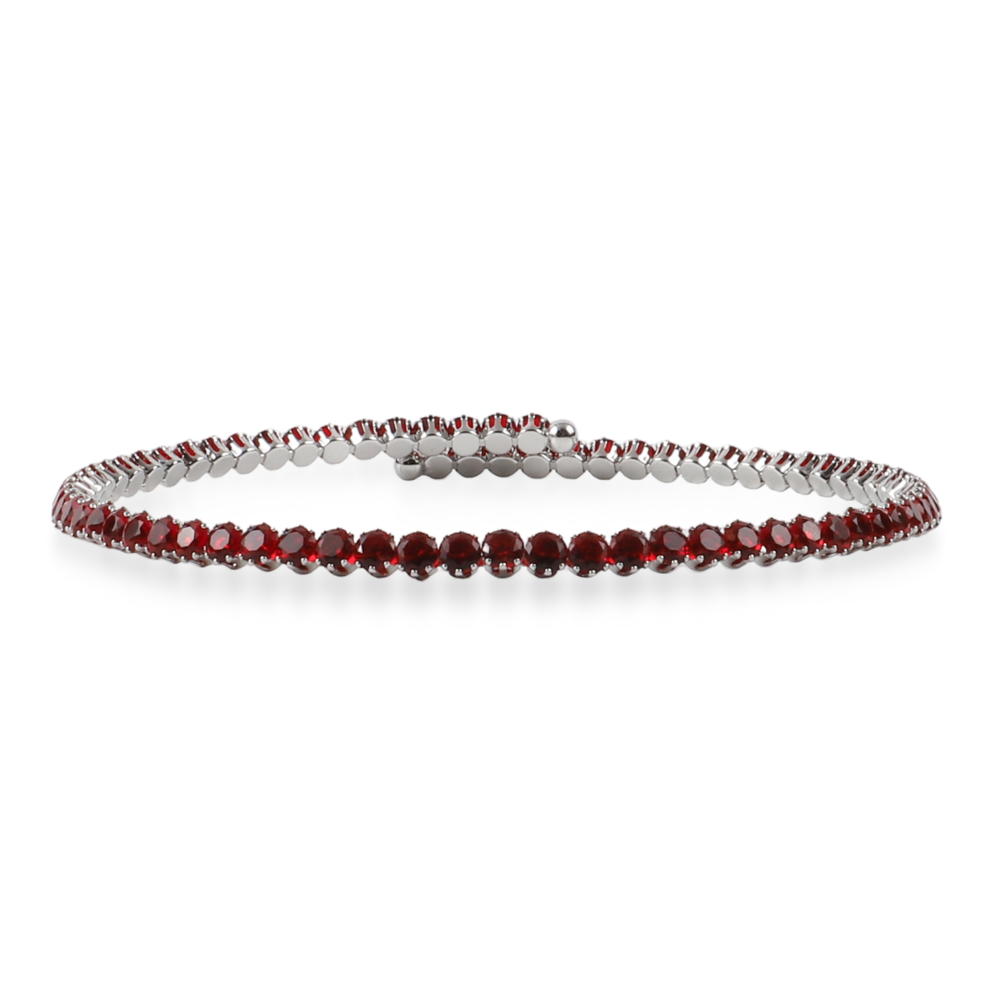 Choker με πέτρες ζιργκόν σε κόκκνιο χρώμα Mar and Mar Tennis Choker (Red-Silver)