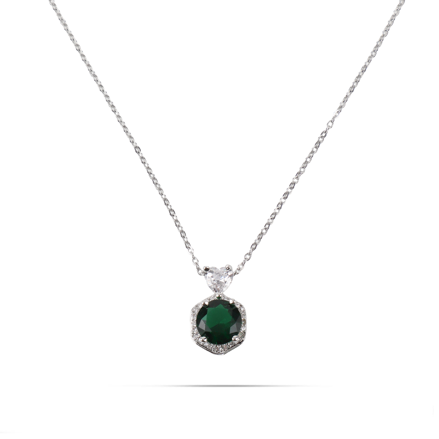 Κολιέ με ζιργκόν Mar and Mar Alice (Silver) από ανοξείδωτο ατσάλι