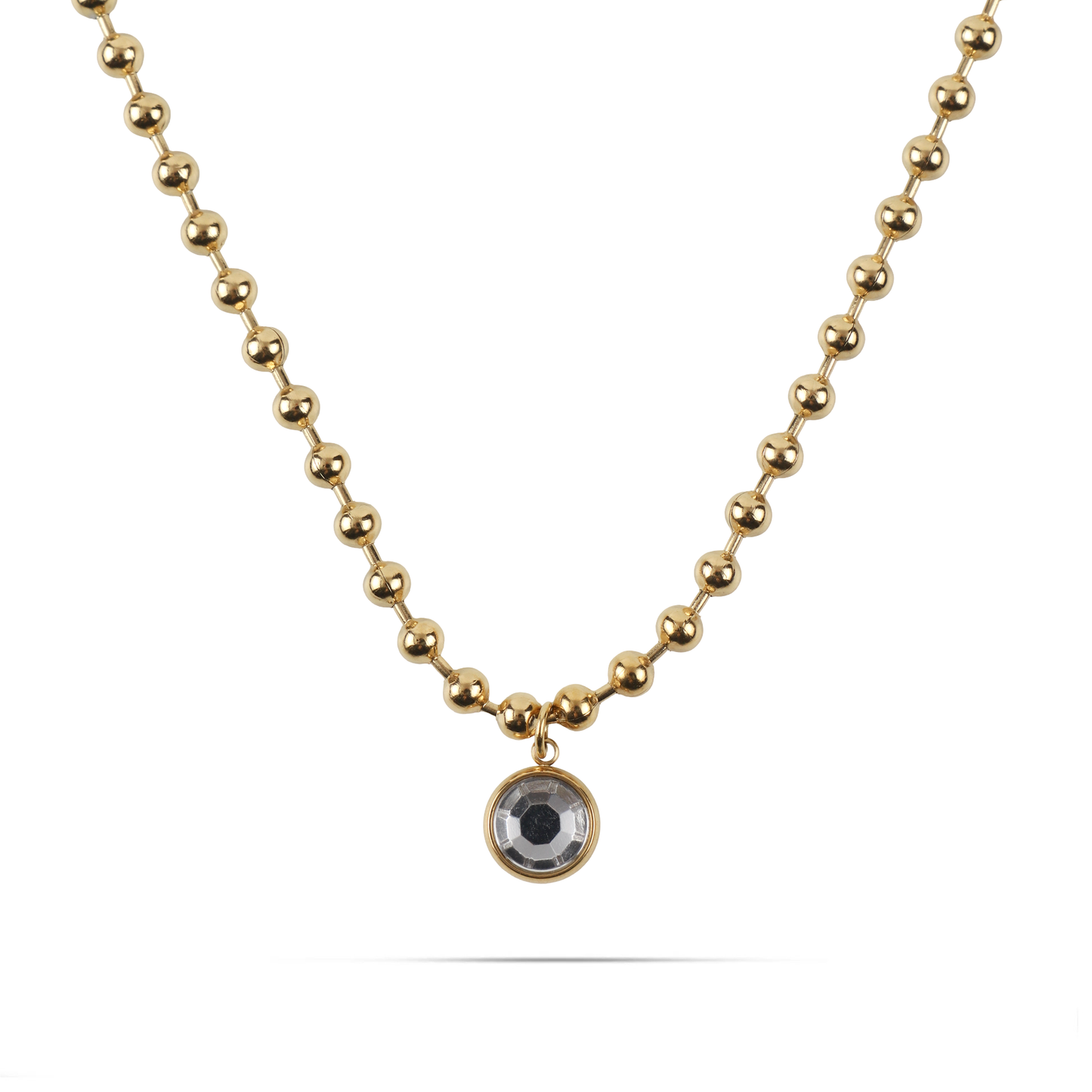 Κολιέ με πέτρα ζιργκόν Mar and Mar Azure (White) από ανοξείδωτο ατσάλι