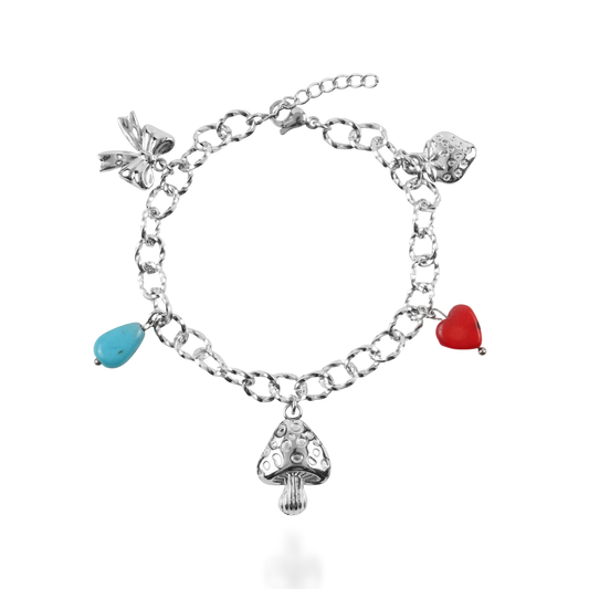 Χειροποίητο βραχιόλι με charms Mar and Mar Neva Silver από ανοξείδωτο ατσάλι