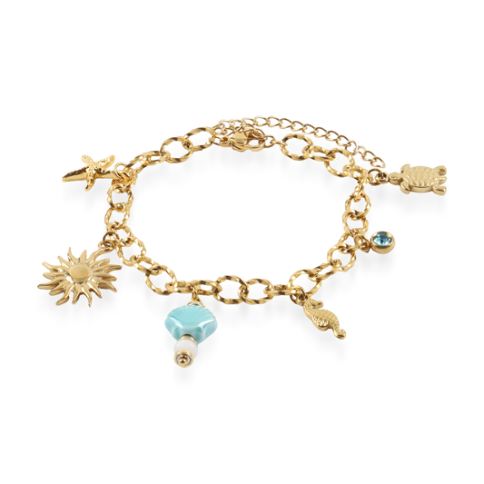 Χειροποίητο βραχιόλι με charms Mar and Mar Nena από ανοξείδωτο ατσάλι