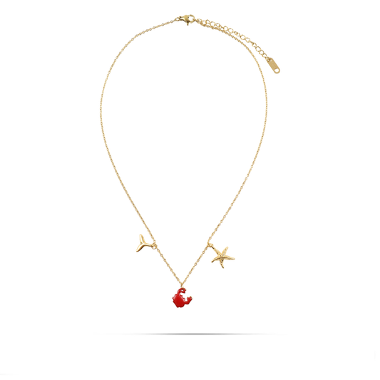 Κολιέ με καλοκαιρινά κρεμαστά Mar and Mar Oceanfolk από ανοξείδωτο ατσάλι