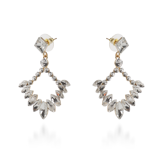 Σκουλαρίκια κρεμαστά με πέτρες ζιργκόν Mar and Mar Galena Rhombus