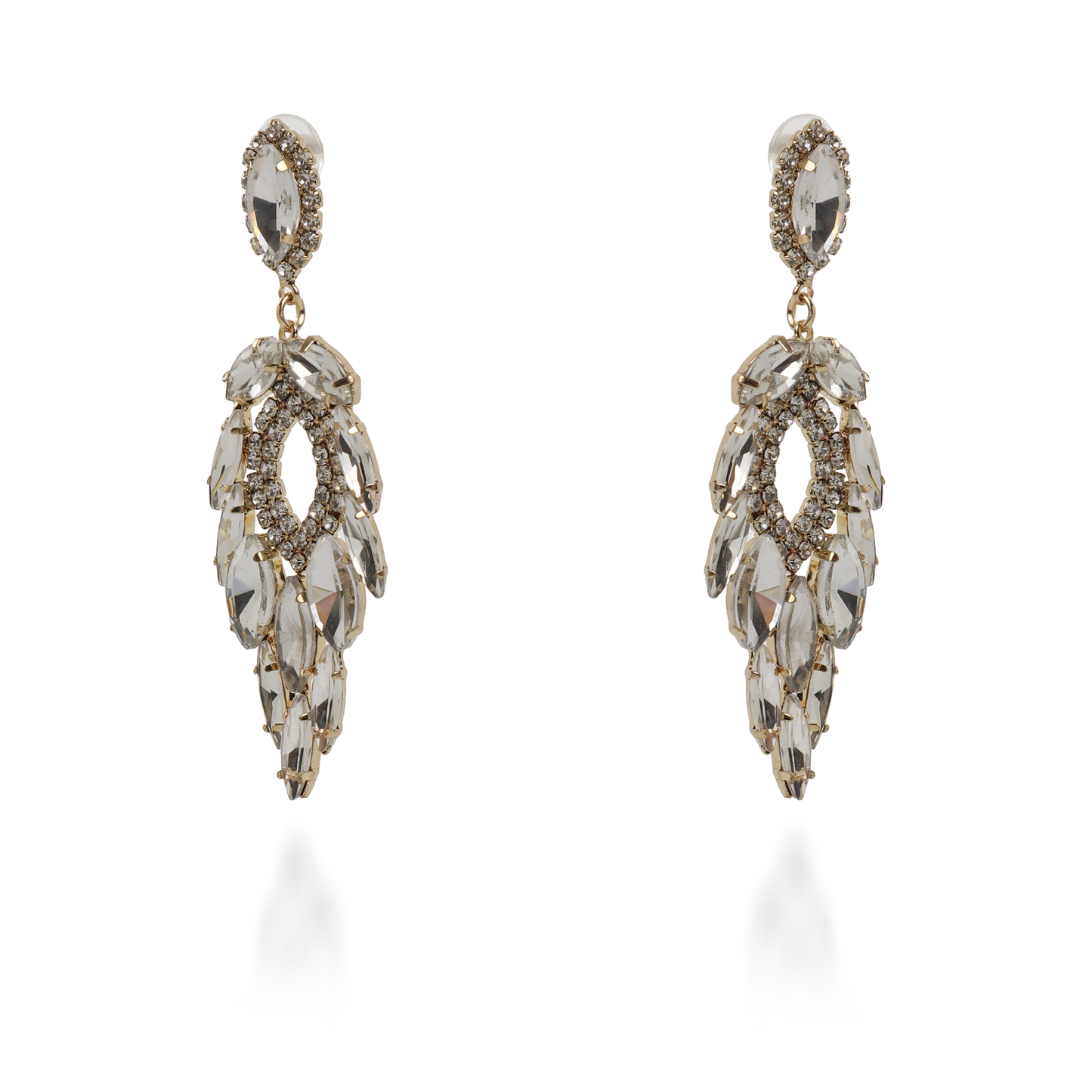 Σκουλαρίκια κρεμαστά με πέτρες ζιργκόν Nevelle (White)