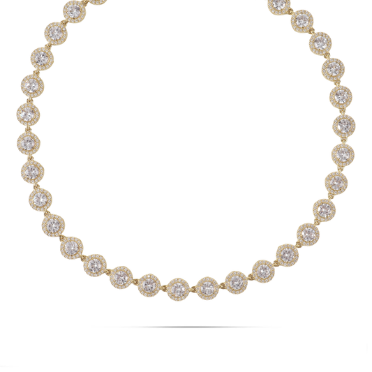 Αλυσίδα λαιμού με ζιργκόν Mar and Mar Crystal Round από ανοξείδωτο ατσάλι