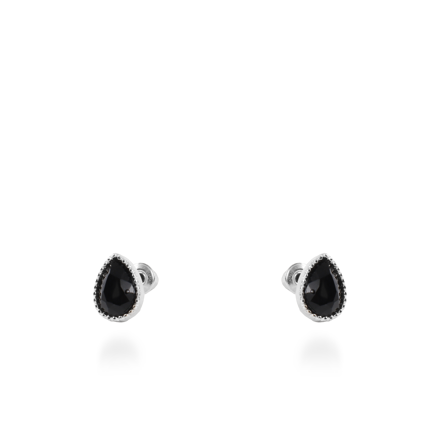 Σκουλαρίκια καρφωτά με ζιργκόν Mar and Mar Teardrops Studs (Black) από ανοξείδωτο ατσάλι
