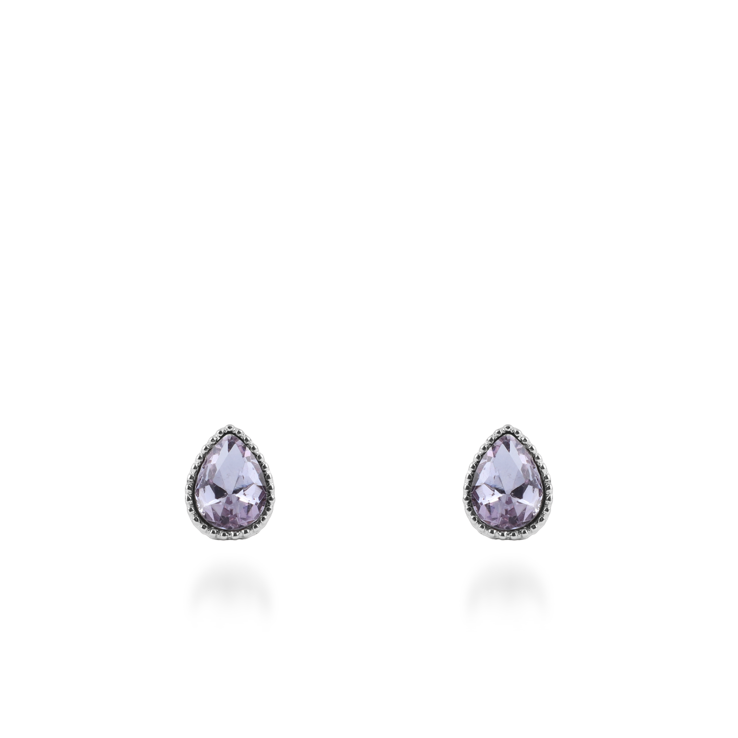 Σκουλαρίκια καρφωτά με ζιργκόν Mar and Mar Teardrops Studs (Purple) από ανοξείδωτο ατσάλι