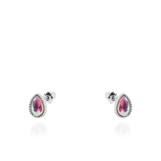 Σκουλαρίκια καρφωτά με ζιργκόν Mar and Mar Teardrops Studs (Unicorn) από ανοξείδωτο ατσάλι