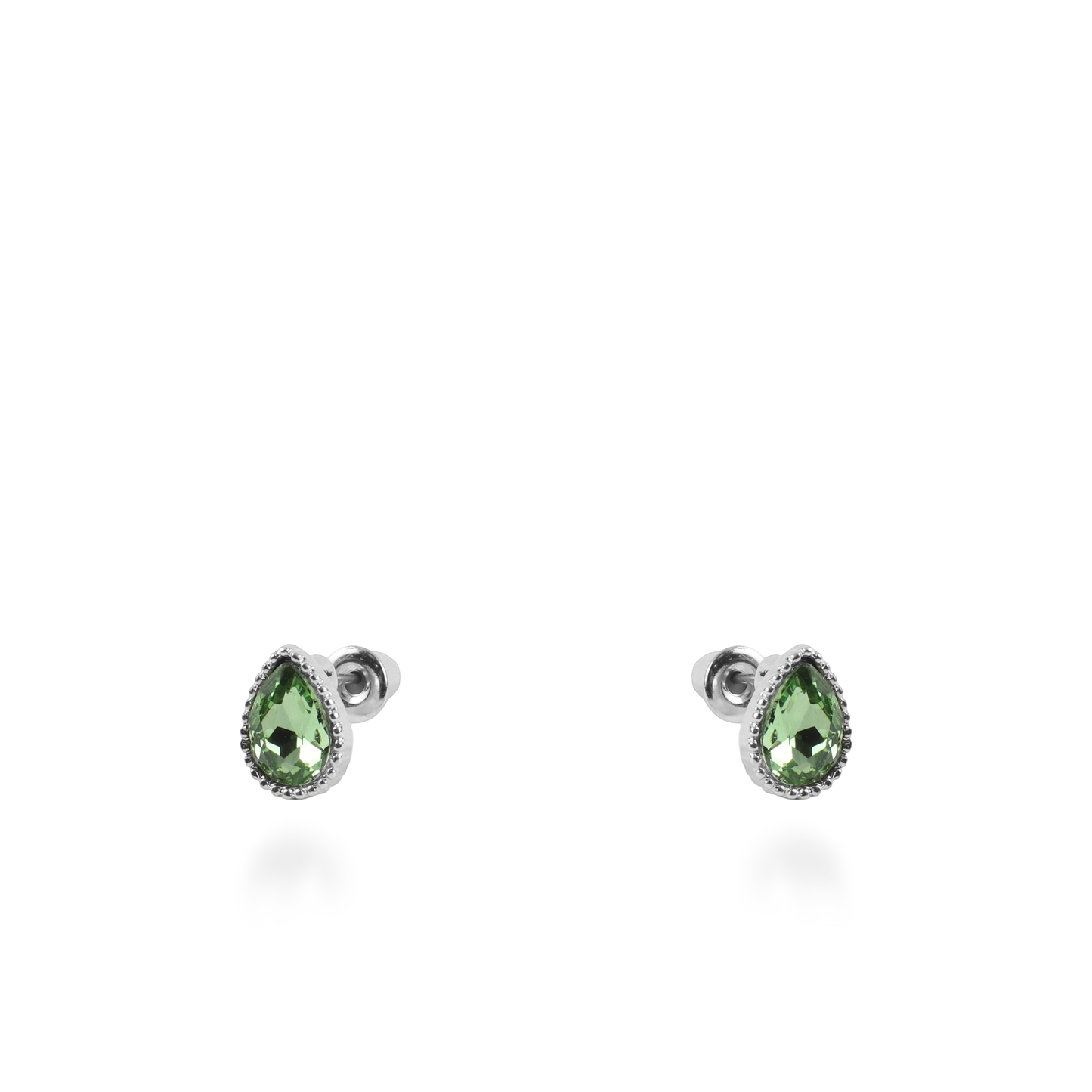 Σκουλαρίκια καρφωτά με ζιργκόν Mar and Mar Teardrops Studs (Green) από ανοξείδωτο ατσάλι
